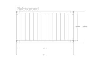 Douglas pergola, 234 x 434 cm Verando, Living